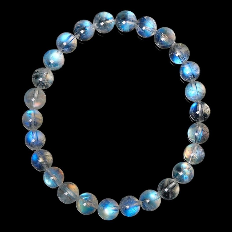 Blue Moonstone 7-7.4mm Moonstone Bracelet - Bracelets - Semi-Precious Stones Multicolor