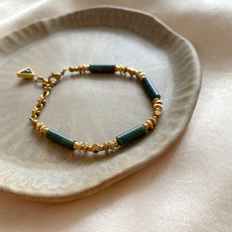 The green - brass bracelet - Bracelets - Gemstone Multicolor