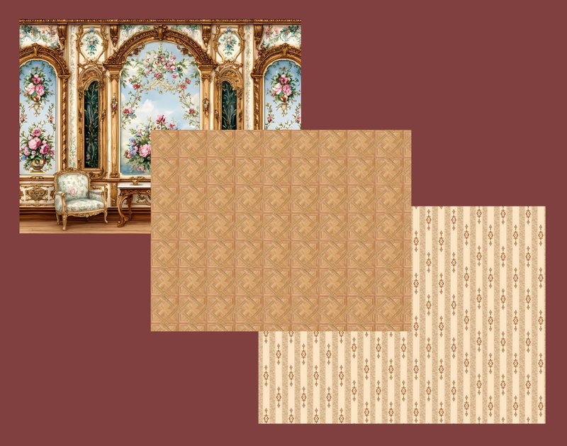Wallpaper for a dollhouse. 1:12. A4. Digital printing. Photo background. - 其他數位商品 - 其他材質 