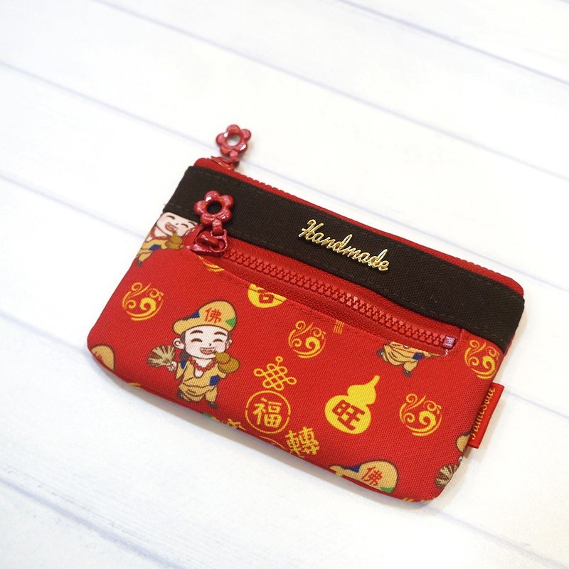 二層式収納小銭入れ（5インチ）_Q版済公活仏 - コインケース・小銭入れ - 防水素材 レッド