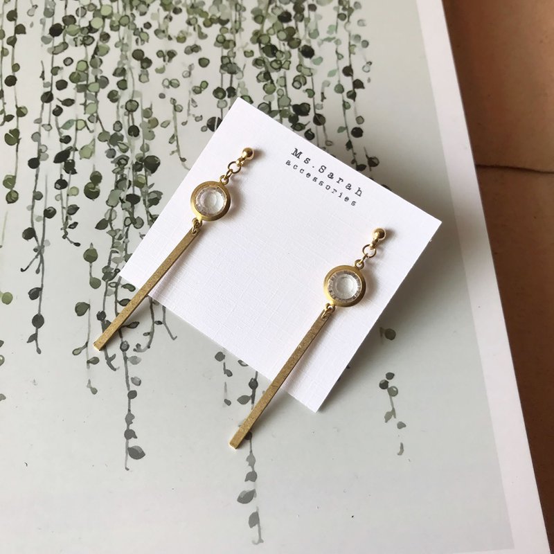 黃銅耳環_流星(可改夾) - 耳環/耳夾/耳骨夾 - 銅/黃銅 金色