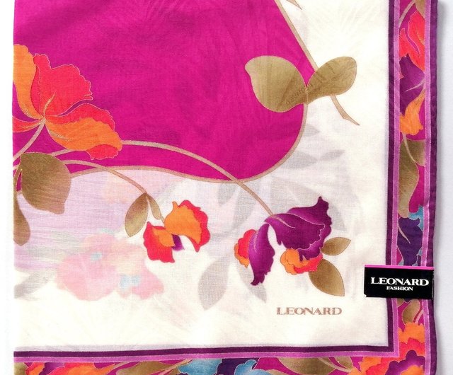 レナード ヴィンテージ ハンカチ 花のアート 21 x 21 インチ