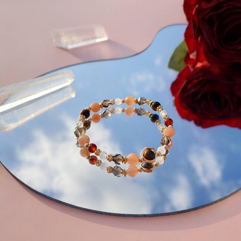 French filter. Stone Orange Stone Citrine 14K Gold Filled Crystal Ore Design Bracelet - Bracelets - Crystal Orange