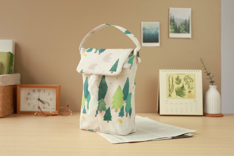 [Walk in the Forest-Apricot-Hanging Toilet Paper Cover] Hanging Detachable / Car / Camping - Tissue Boxes - Polyester Green