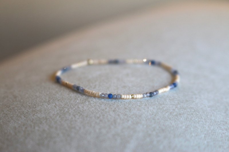 September Birthstone Sapphire Bracelet Natural Stone - New Friends - - Bracelets - Semi-Precious Stones Blue