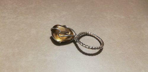 アンティークシルバースプーンのリメイク天然石付きリング_0599