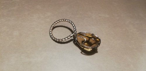 アンティークシルバースプーンのリメイク天然石付きリング_0599