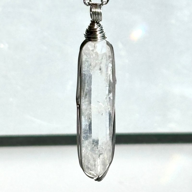 -療癒之石- 天然縫合水晶 - 獨一無二- 原石頸鏈 White Quartz - 頸鏈 - 水晶 白色