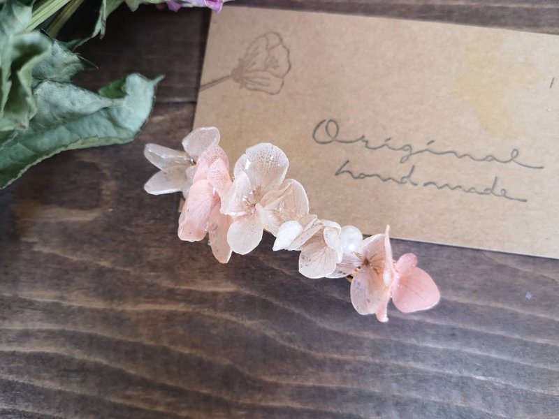 Valletta / Hair ornament / Small size / pink beige / Flower field frills - Hair Accessories - Plants & Flowers Pink