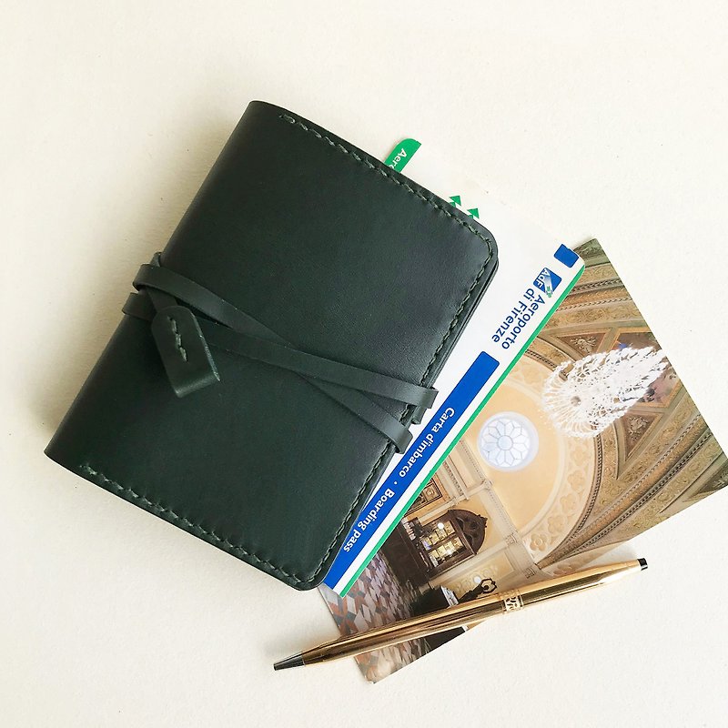 艾曼紐 皮革護照夾 -英國賽車綠  /客製化禮物 - 護照夾/護照套 - 真皮 綠色