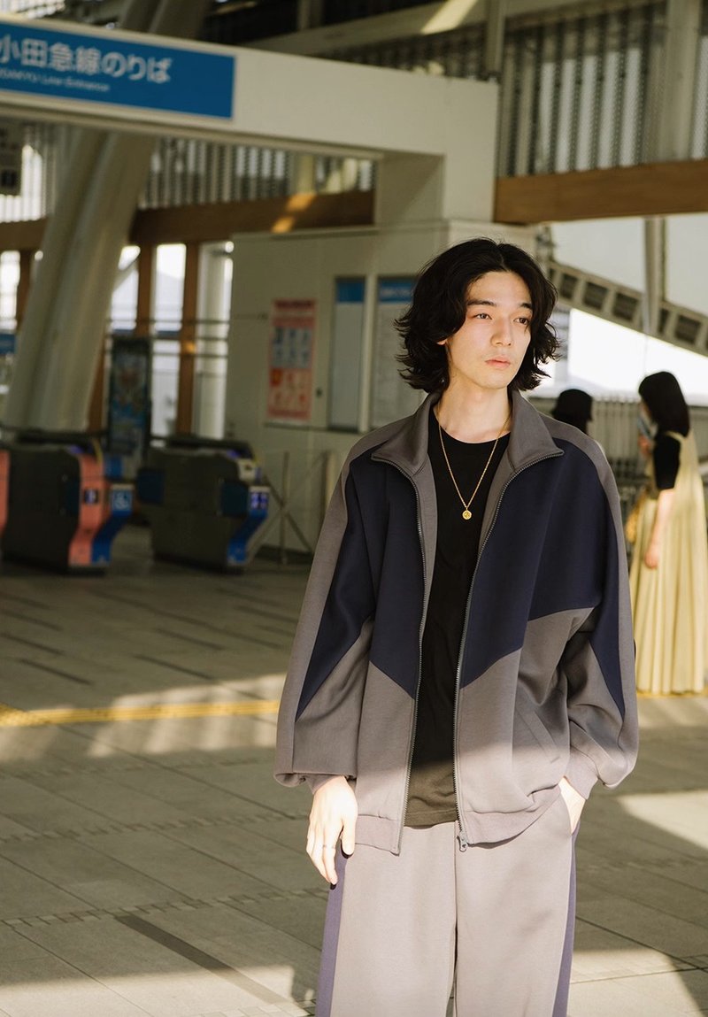 追風 復古立領運動夾克外套 - 男 T 恤 - 其他材質 灰色