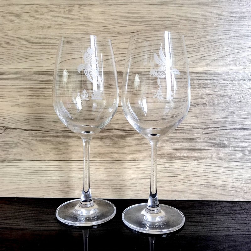 T客製化 |退休禮物—訂製專屬名字紅酒對杯 - 酒杯/酒器 - 玻璃 