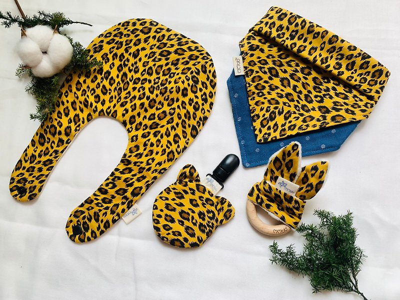 Handmade Creative Free Matching Fashion Leopard Miyue Gift Box/Set of 4 - Baby Gift Sets - Cotton & Hemp Orange