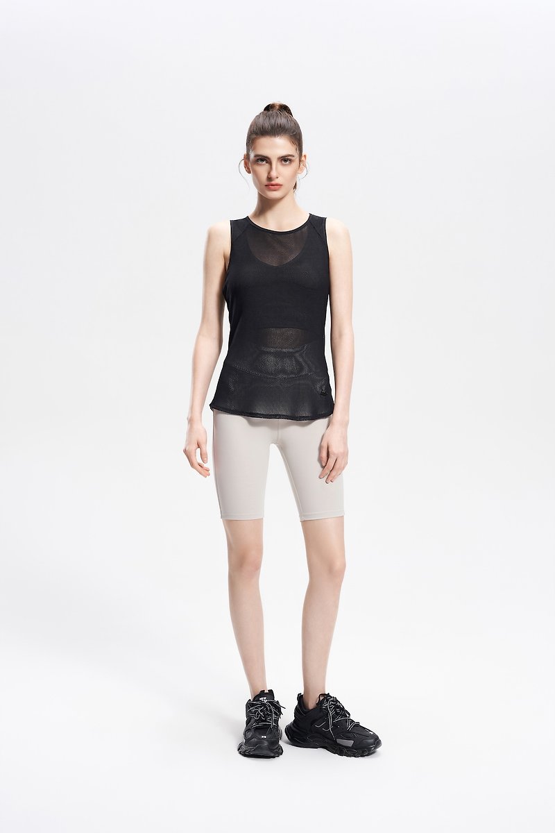 Cathay Tank - Women's Sportswear Tops - Nylon Black