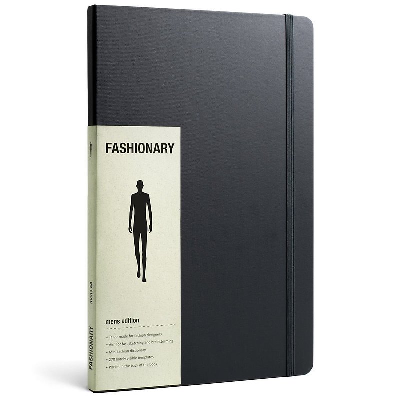FASHIONARY hand-painted book/ male version/ A4/ black - สมุดบันทึก/สมุดปฏิทิน - กระดาษ 
