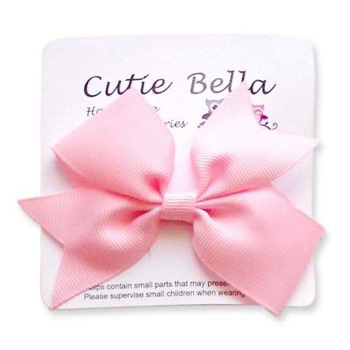 Cutie Bella 美好生活精品館 Cutie Bella 夢幻蝴蝶結手工髮飾 全包布 Bow Stretch髮夾-Pinky