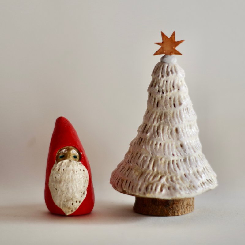 聖誕樹和聖誕老人 - 擺飾/家飾品 - 其他材質 白色