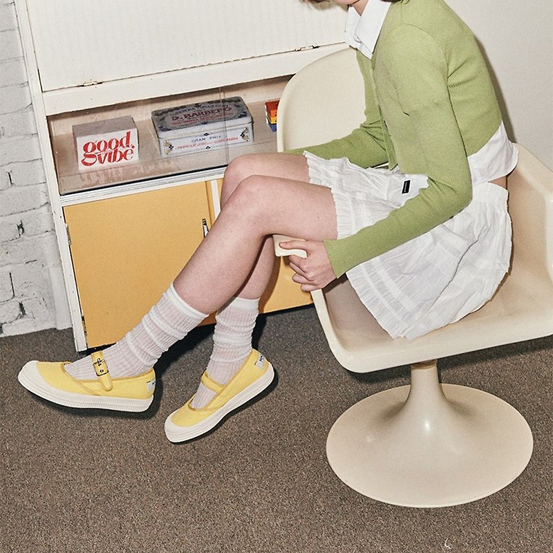 PRE-ORDER 韓國人手製 MACMOC Doongri Sneakers Yellow - Women's Leather Shoes - Other Materials 