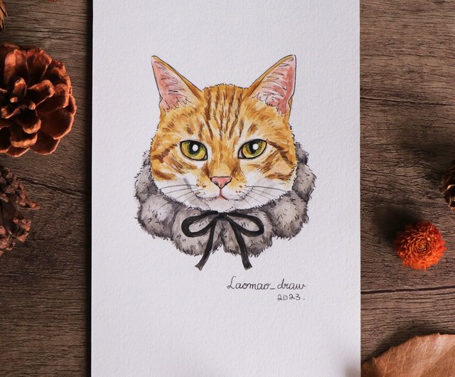 ドローイング 色鉛筆画 猫 ネコ パステル画 動物 原画 絵画 イラスト 鉛筆画 速けれ