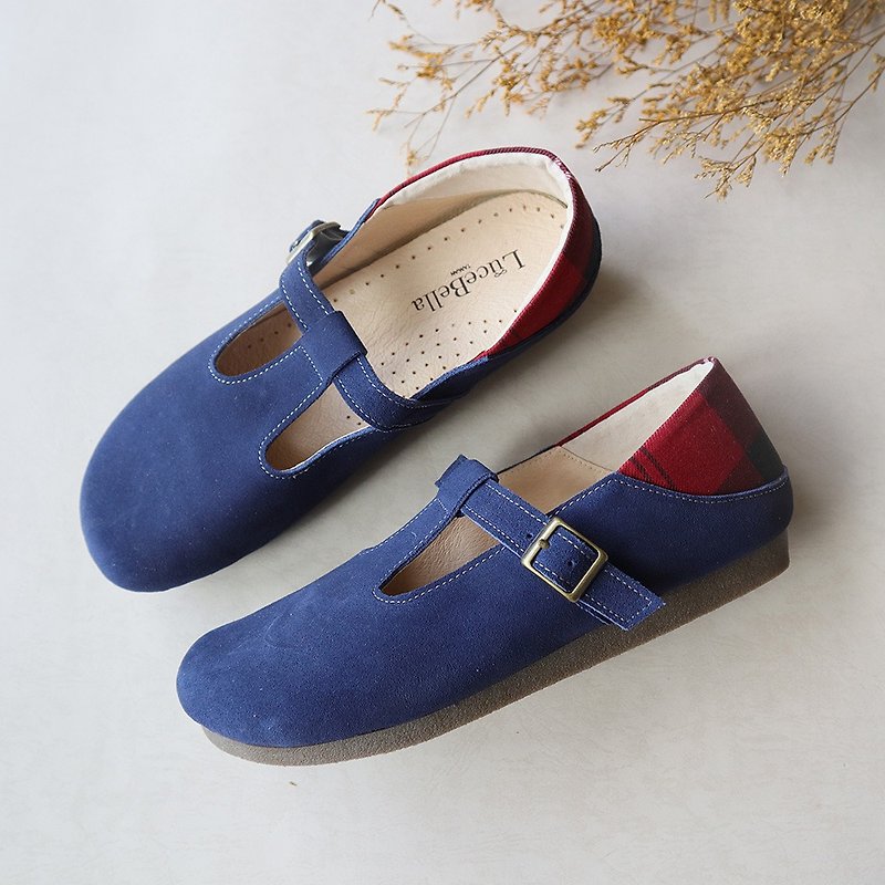 【Marshmallow】3M Waterproof Bread Shoes - Blue - รองเท้าลำลองผู้หญิง - หนังแท้ สีน้ำเงิน