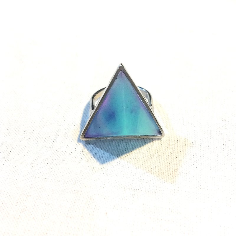 PRISM三角リング　シルバー・ブルー - 戒指 - 其他金屬 藍色