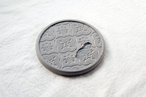 創設小物工作室 | mydslife 海棠花玻璃水泥杯墊-2代(灰)-限量絕版品-臺灣設計製造