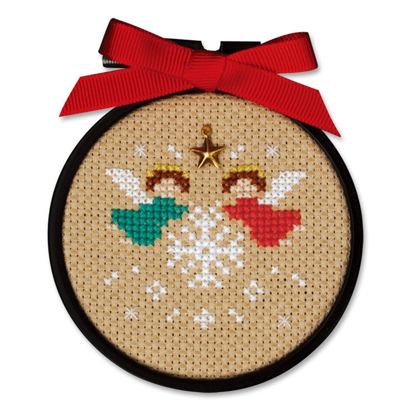 Little Angels Stitching hoop Cross Stitch Kit | Xiu Crafts - Knitting, Embroidery, Felted Wool & Sewing - Thread Multicolor