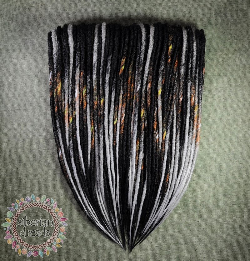 Gothic Dreadlocks 'Night lantern' / Crocheted Smooth Synthetic dreads - 髮夾/髮圈 - 其他材質 黑色