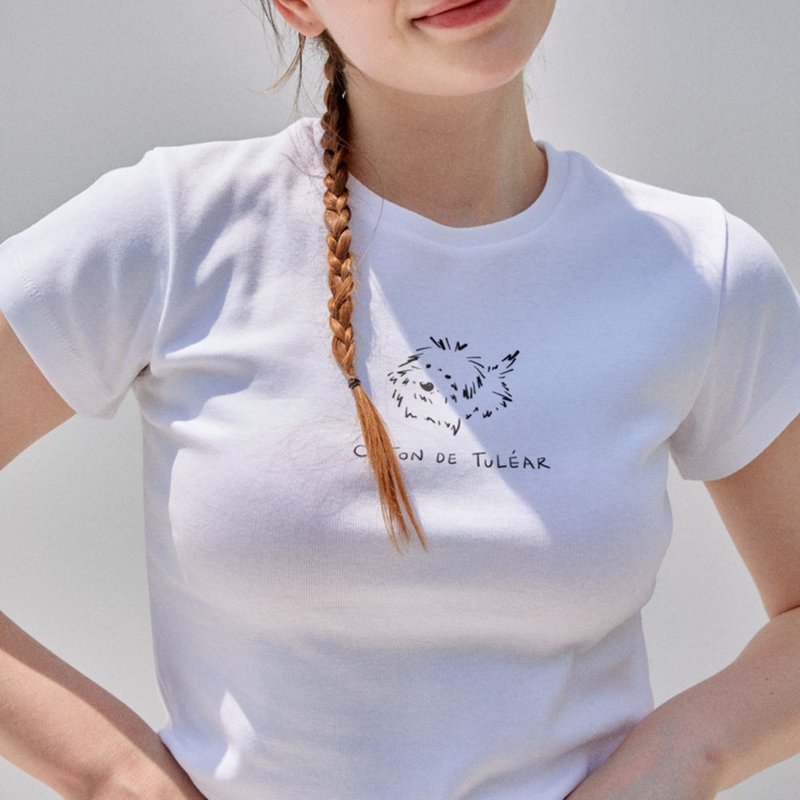 COTON TEE - 女 T 恤 - 棉．麻 白色