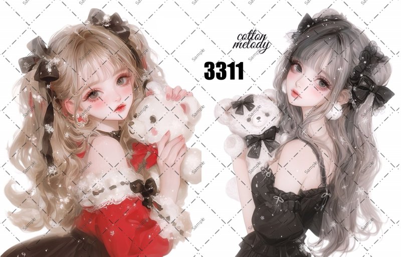 original sticker no.3311 人物ステッカー オリジナルステッカー オリジナル人物ステッカー 装飾ステッカー cotton melody - 貼紙 - 紙 