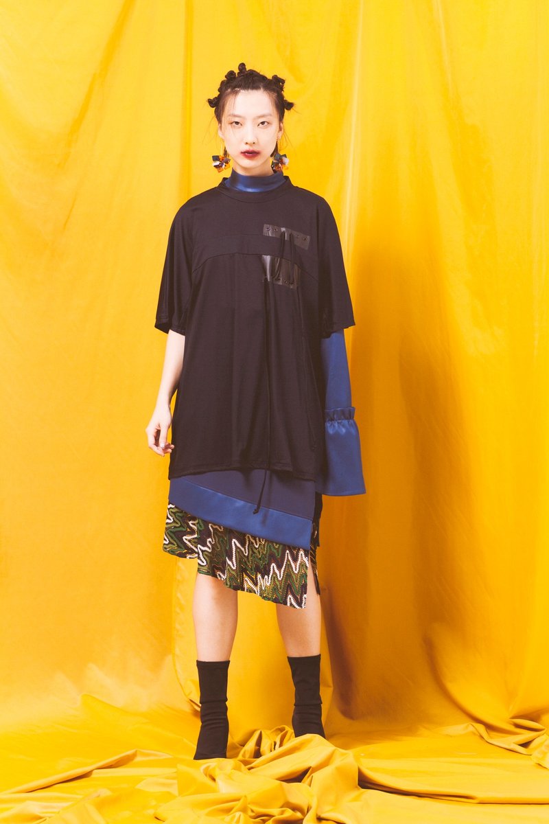 ENVOL AVEC NING CAMPBELL T-SHIRT - 1 深藍色 - 女 T 恤 - 其他材質 藍色