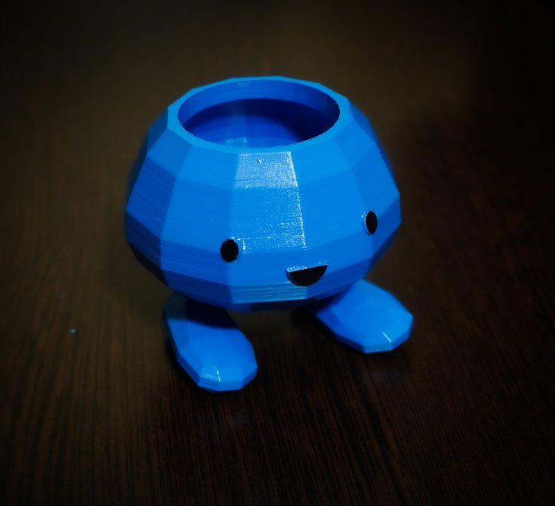 Oddish planter with Snap Together Legs | cute Pot Planter - เซรามิก - พลาสติก สีน้ำเงิน