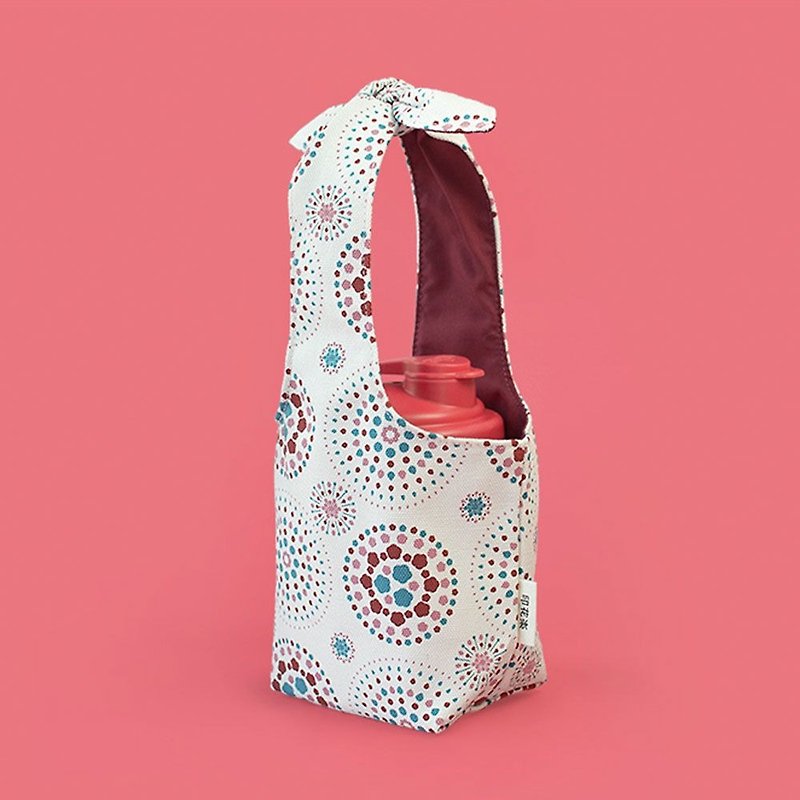 "Fatty Rabbit" Bottle Holder / Firework / Gorgeous Pink - ถุงใส่กระติกนำ้ - ผ้าฝ้าย/ผ้าลินิน สีแดง