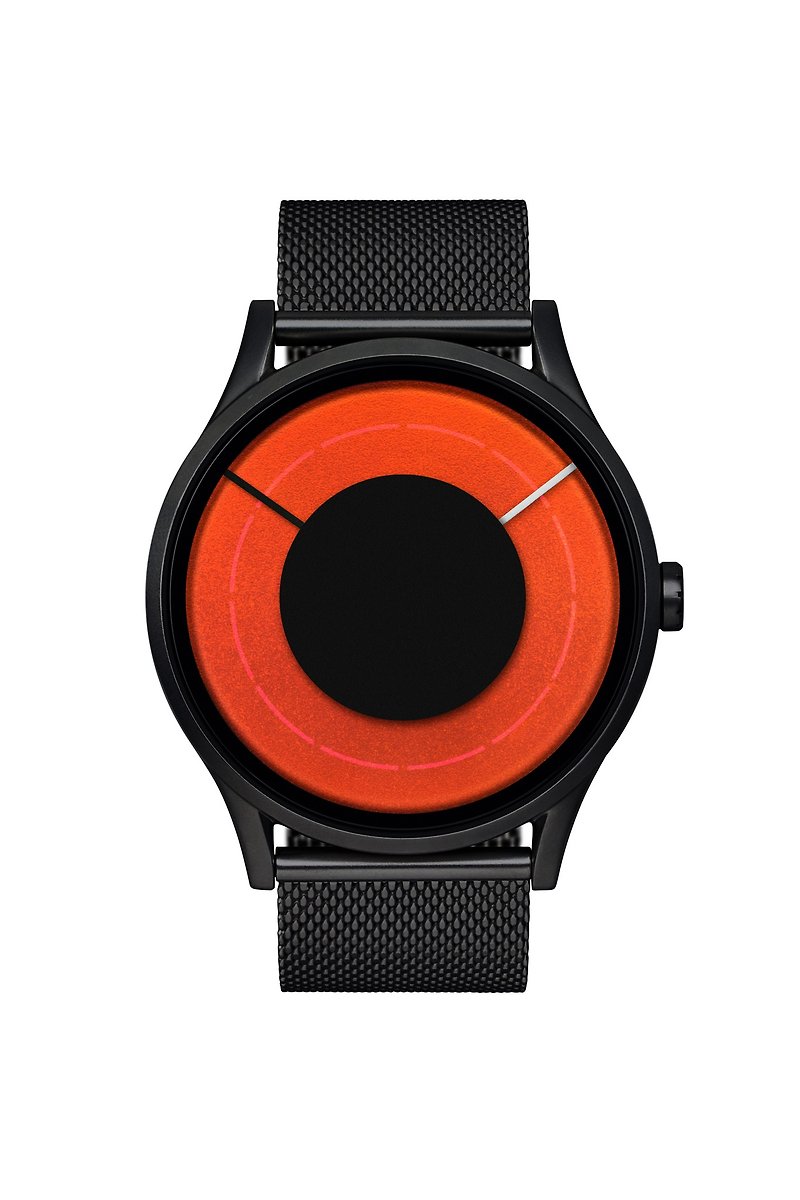 SOLARIS時計（黒/赤/オレンジ/グリーン、ブラック/ブレイズ）*ステンレススチールメッシュストラップ - 腕時計 - 金属 レッド