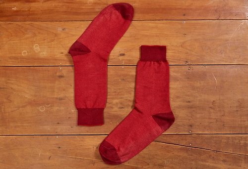 ORINGO 林果良品 林果良品 鳥眼織紋紳士襪 赤紅色