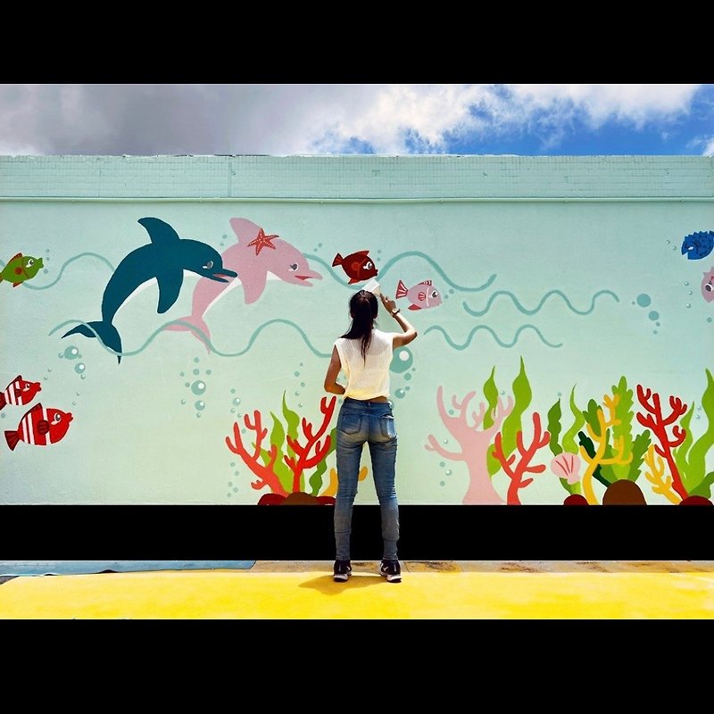 【香港壁画】カスタマイズデザインサービス-家庭住宅レストラン学校キャンパス外壁工事 - ウォールデコ・壁紙 - その他の素材 レッド