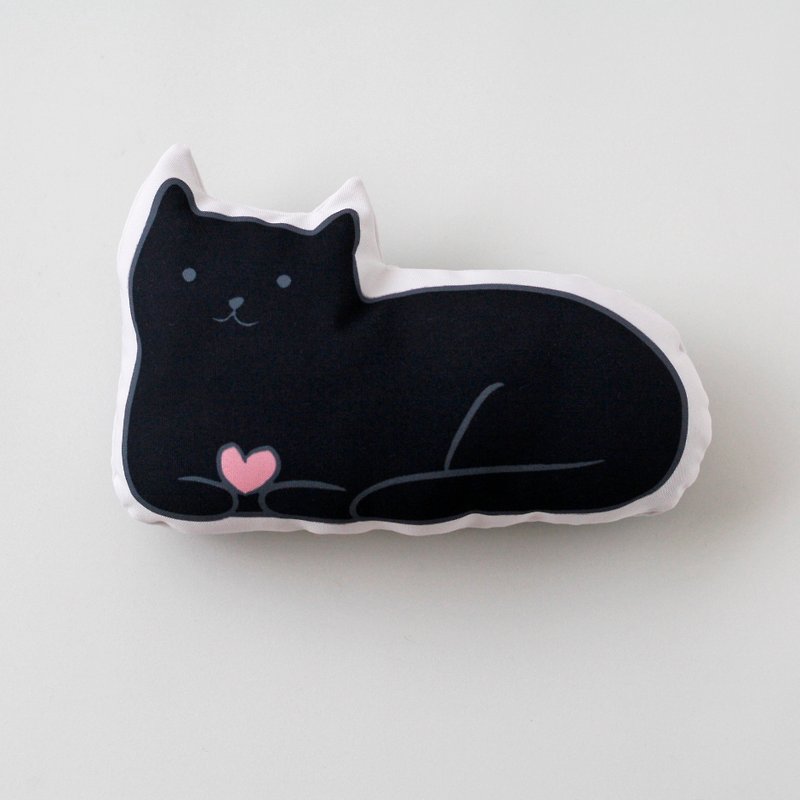 แมวของเล่น - หมอน - เส้นใยสังเคราะห์ สีดำ