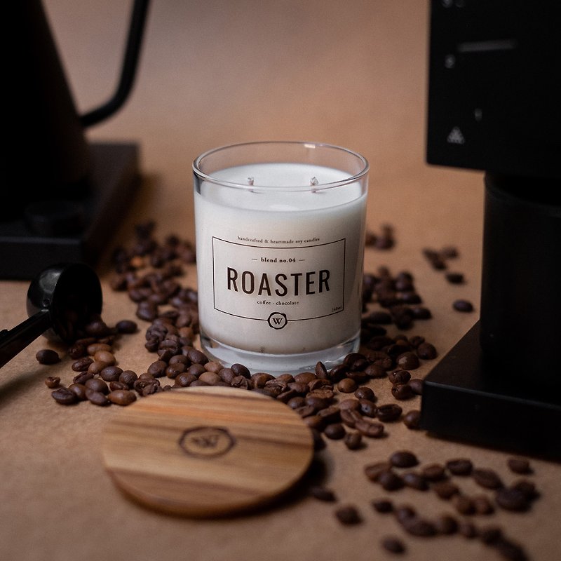 Soy Candle Roaster Blend Jar Series - Coffee & Chocolate - 香氛蠟燭/燭台 - 其他材質 白色