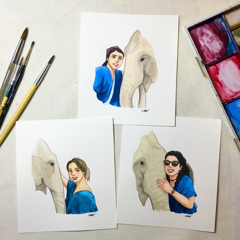 Draw a picture, design a cartoon character (Character Cartoon), size 5x6 inches. - Customized Portraits - Paper Multicolor