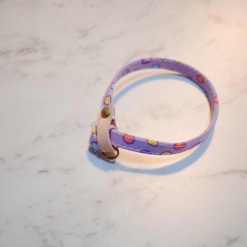 Michu Pet Collars #美珠手作 貓 項圈 紫色 糖果圈圈 可加購吊牌 附鈴鐺