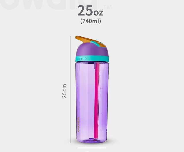 Owala 25 oz Purple Plastic Water Bottle with Flip-Top and Straw Lid 