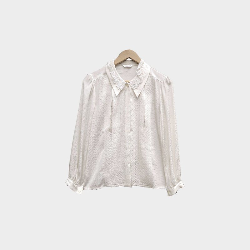 ヴィンテージダブルレースの襟のシャツ041 - シャツ・ブラウス - ポリエステル ホワイト