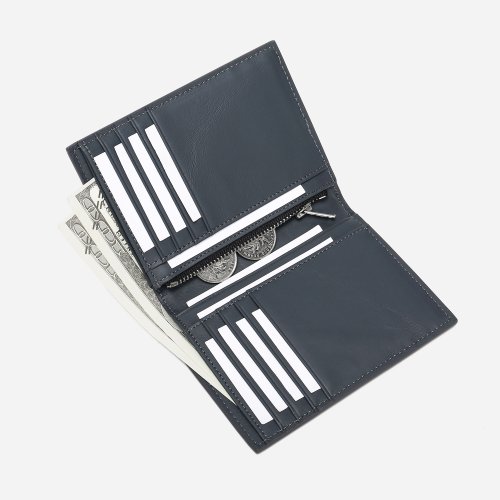 Dude ＆ Bestie 【客製化禮物】真皮短錢包皮夾 兩摺錢包 拉鍊短夾 銀包