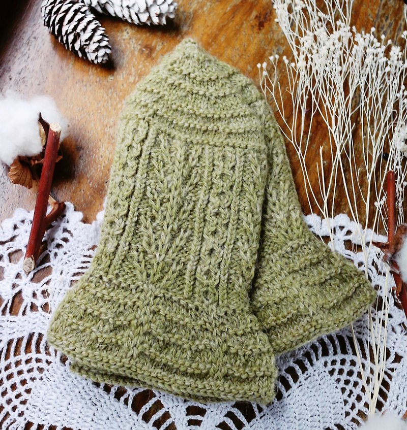 Handmade - Lucky branches - Fisherman hat - wool cap wool - หมวก - ขนแกะ สีเขียว