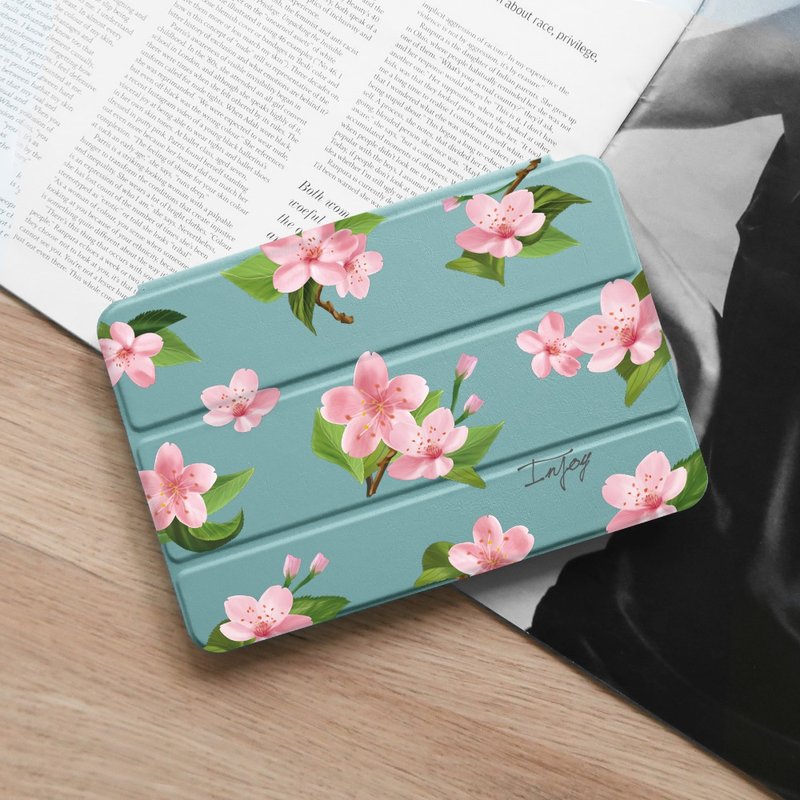 cherry blossom ipad case for iPad mini1,2,3,4,5,6/Pro10.5/12.9/Air5/iPad 9 - เคสแท็บเล็ต - วัสดุอื่นๆ สีน้ำเงิน