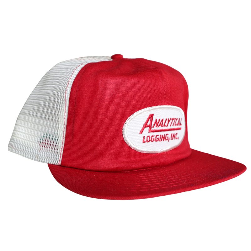 80-90s red and white color matching trucker mesh hat - Hats & Caps - Other Materials White