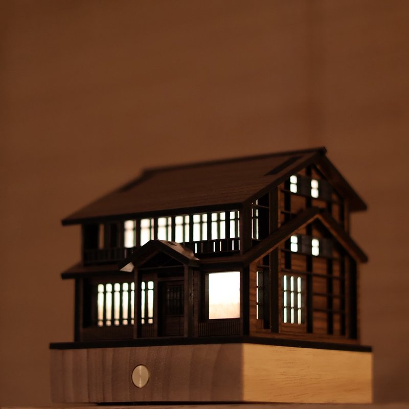 【日式夜燈-井宿二/老湯屋】床頭燈/桌面擺件/原創設計/USB/LED - 燈具/燈飾 - 木頭 咖啡色