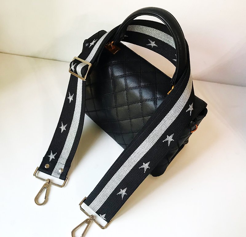 2 inch wide straps, cotton woven straps, backpack straps can be adjusted and printed straps can be replaced - Other - Cotton & Hemp Black