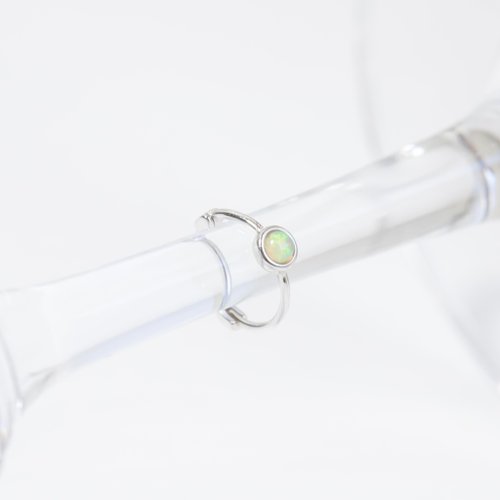 喜羊羊happy sheep jewelry 蛋白石925純銀簡約小圓耳圈耳環