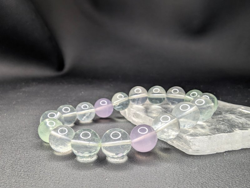 彩螢石 11mm 手串 手鍊 天然水晶 水晶 - 手鍊/手環 - 水晶 